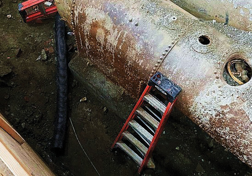 University Branch excavated boiler