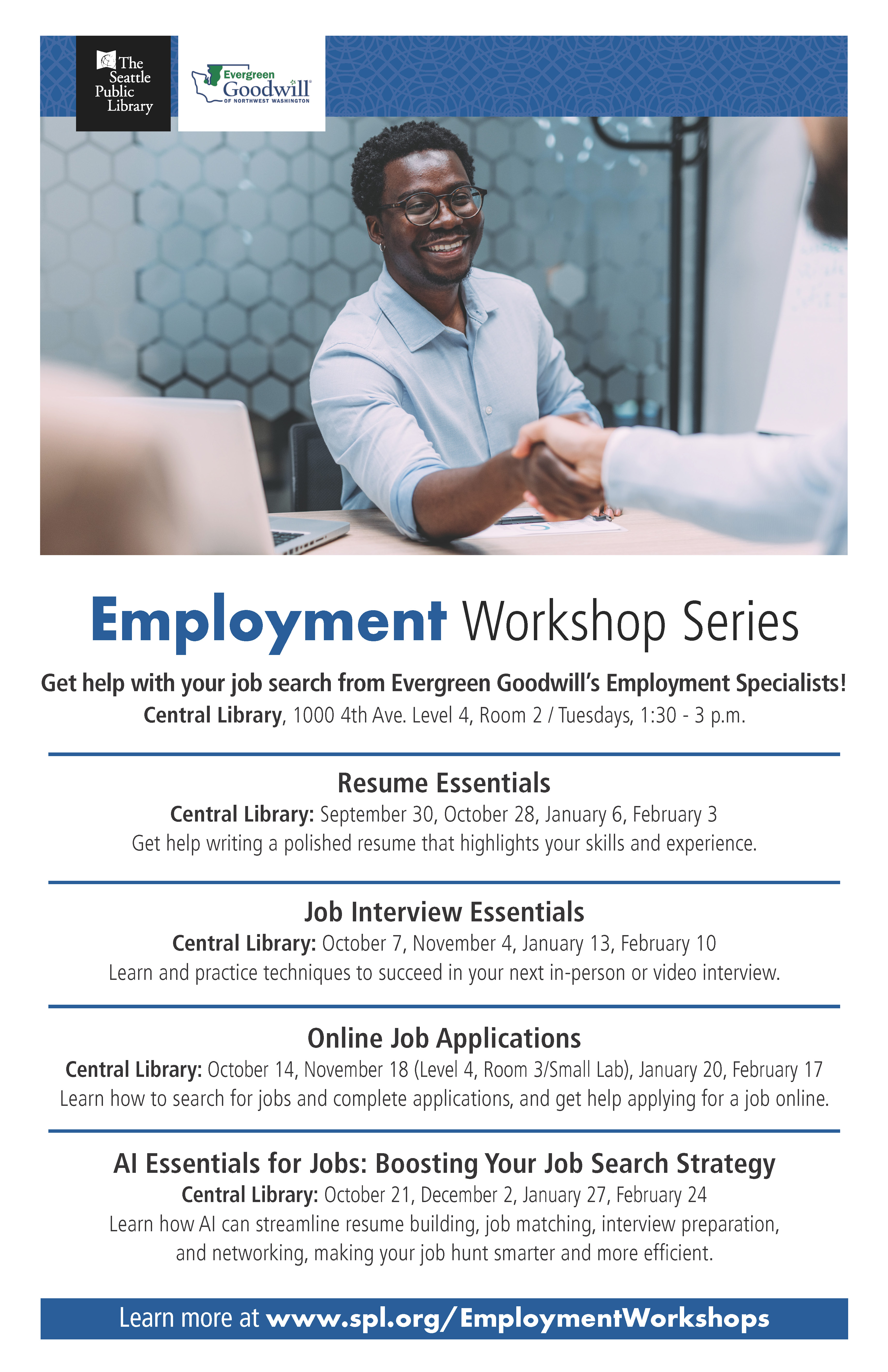 Employment Workshop Series Poster